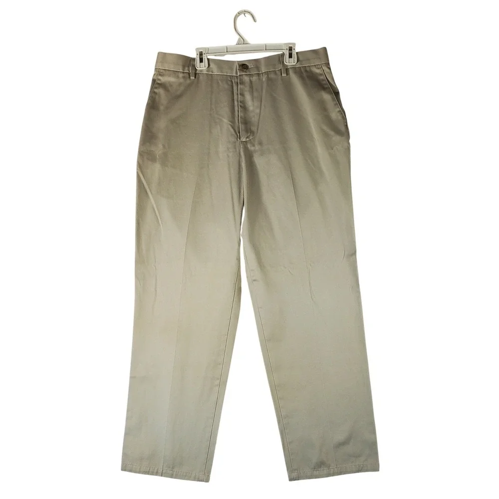 Dockers Signature Khaki D4 Relaxed Fit Pants Mens 33x32 Tan Beige Cotton Chinos